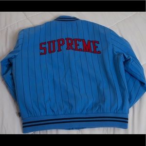 Supreme Pinstripe Varsity Jacket - M